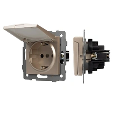 Изображение Механизм розетки влагозащищённый SCT-MCP-PL-GD-V (250V, 16A) (Arlight, -)